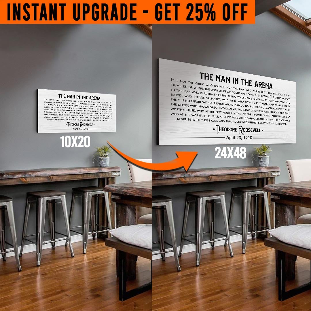 'The Man in the Arena' (Stil 1) Tuvalinizi 24x48 İnçe Yükseltin